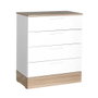 Hanah Home Cómoda de 5 Cajones Roble y Blanco